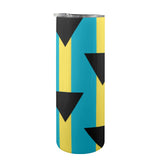 Bahamas Flag 20oz Tall Skinny Tumbler with Lid and Straw - Conscious Apparel Store