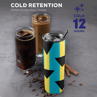 Bahamas Flag 20oz Tall Skinny Tumbler with Lid and Straw - Conscious Apparel Store