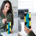 Bahamas Flag 20oz Tall Skinny Tumbler with Lid and Straw - Conscious Apparel Store