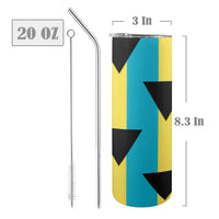 Bahamas Flag 20oz Tall Skinny Tumbler with Lid and Straw - Conscious Apparel Store