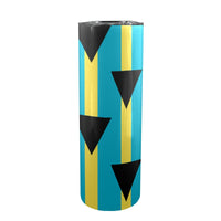 Bahamas Flag 20oz Tall Skinny Tumbler with Lid and Straw - Conscious Apparel Store