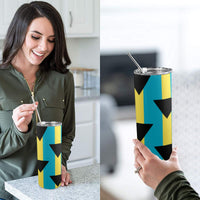 Bahamas Flag 20oz Tall Skinny Tumbler with Lid and Straw - Conscious Apparel Store