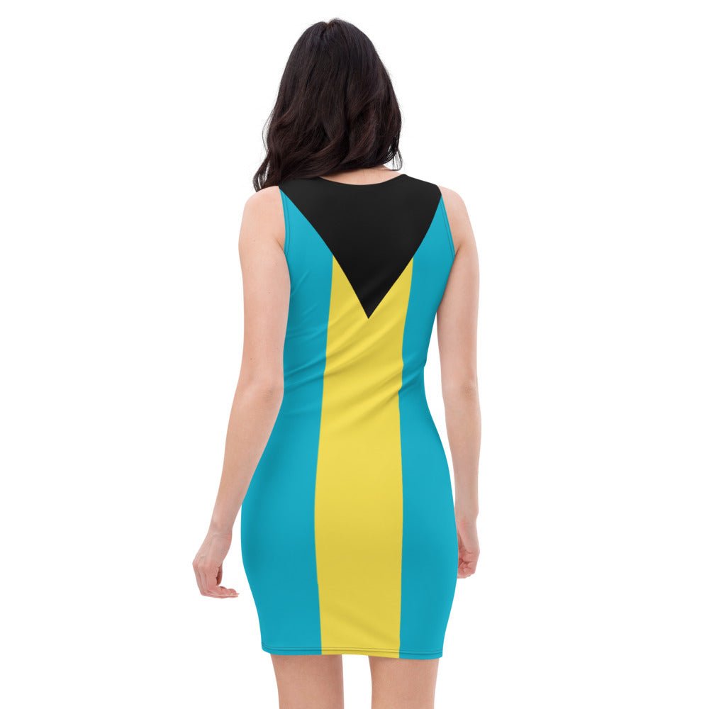 Bahamas Flag Bodycon Dress - Conscious Apparel Store