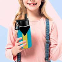 Bahamas Flag Kids Water Bottle with Straw Lid (12 oz) - Conscious Apparel Store