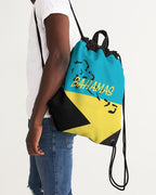Bahamas Flag Map Canvas Drawstring Bag - Conscious Apparel Store