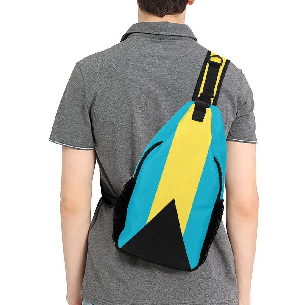 Bahamas Flag Men's Casual Chest Bag - Conscious Apparel Store