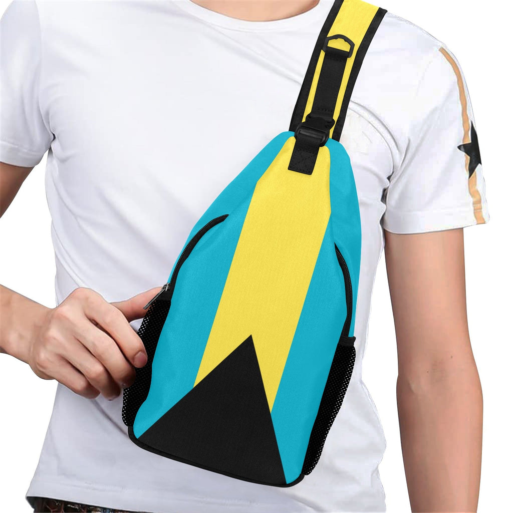 Bahamas Flag Men's Casual Chest Bag - Conscious Apparel Store