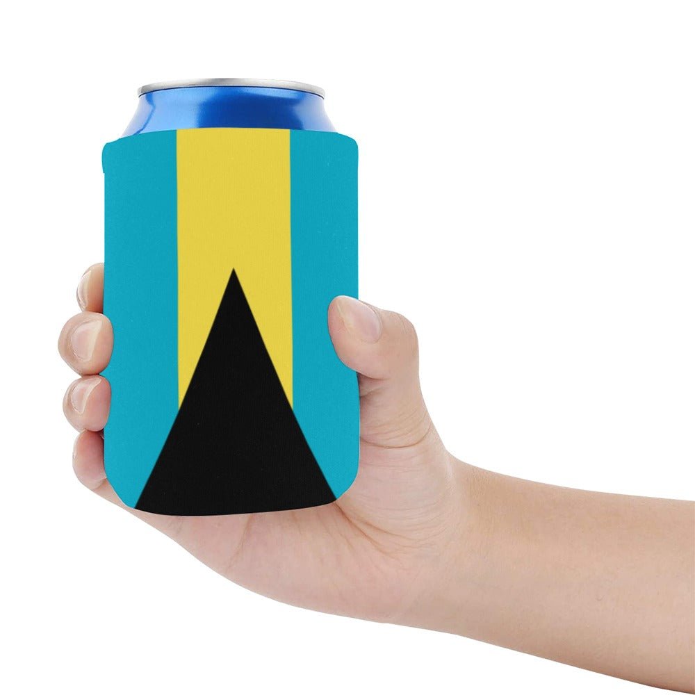Bahamas Flag Neoprene Can Cooler 4" x 2.7" dia. - Conscious Apparel Store