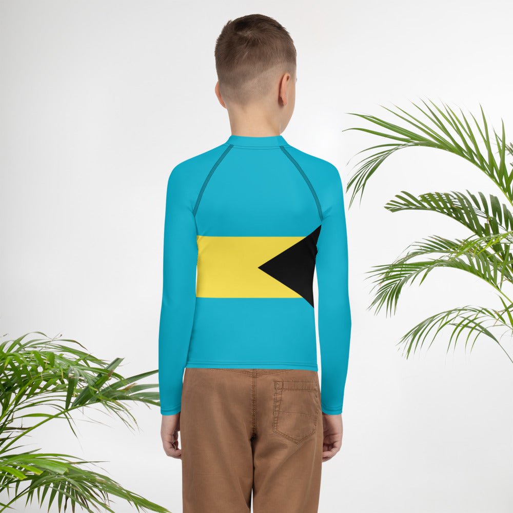 Bahamas Flag Youth Rash Guard - Conscious Apparel Store