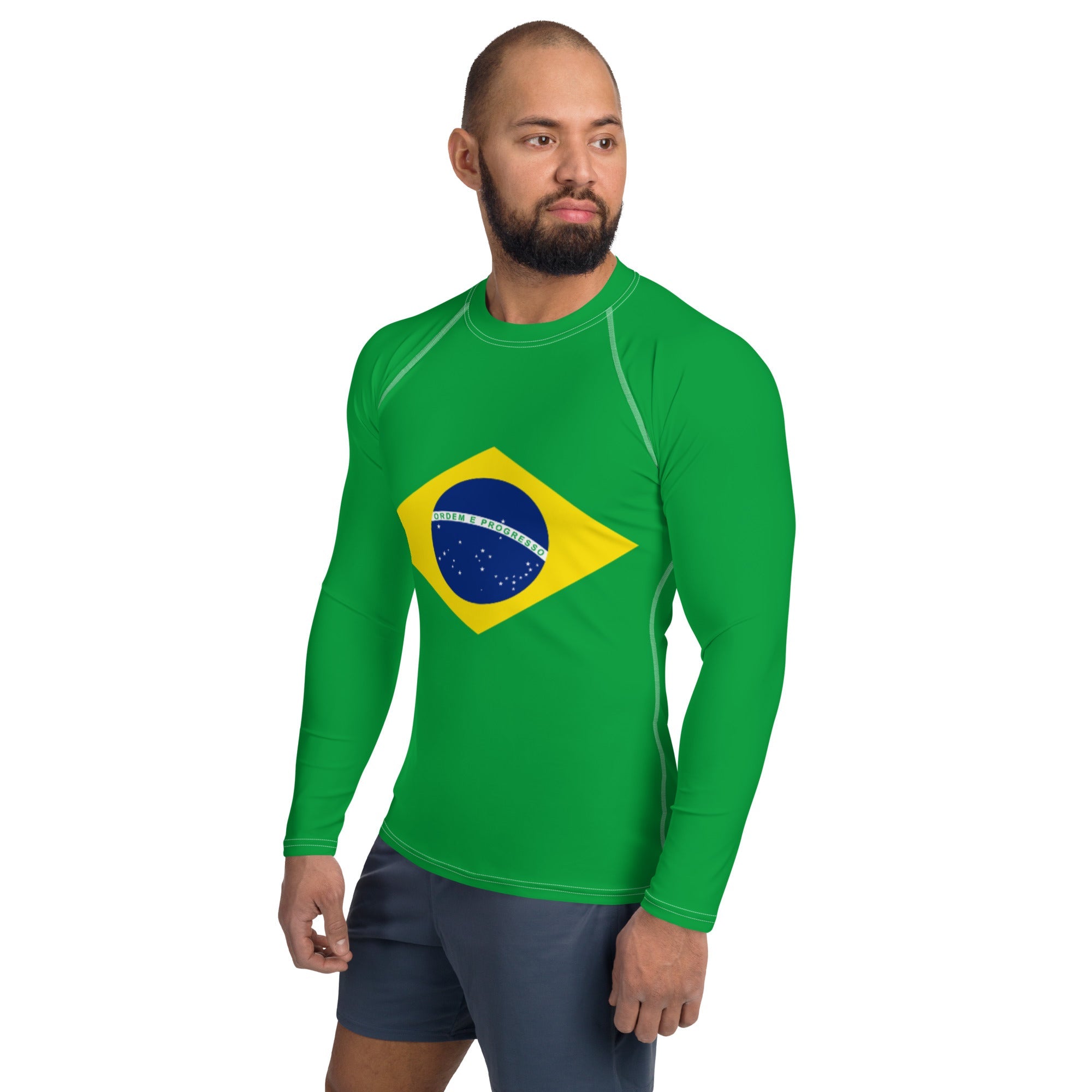 Barazil Flag Men's Rash Guard - Conscious Apparel Store