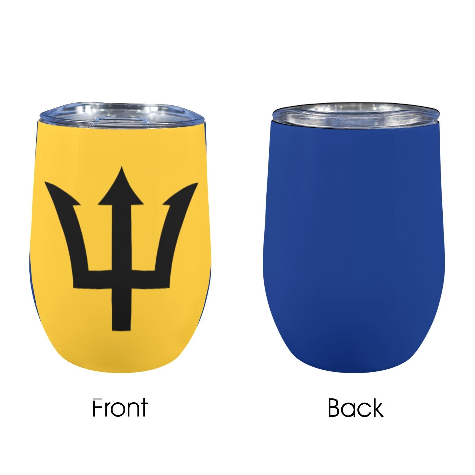 Barbados Flag 12oz Wine Tumbler - Conscious Apparel Store