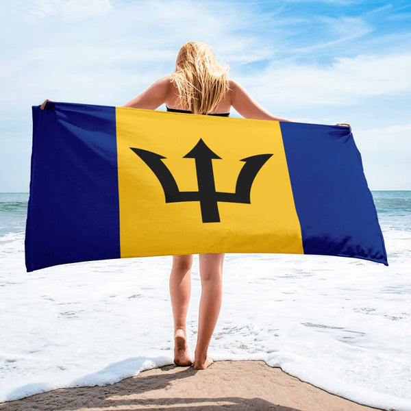 Barbados Flag Beach Towel - Conscious Apparel Store
