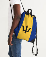 Barbados Flag Canvas Drawstring Bag - Conscious Apparel Store