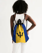 Barbados Flag Canvas Drawstring Bag - Conscious Apparel Store