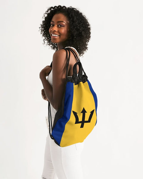 Barbados Flag Canvas Drawstring Bag - Conscious Apparel Store