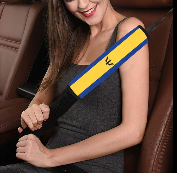 Barbados Flag Car Seat Belt Cover 7''x12.6'' (Pack of 2) - Conscious Apparel Store