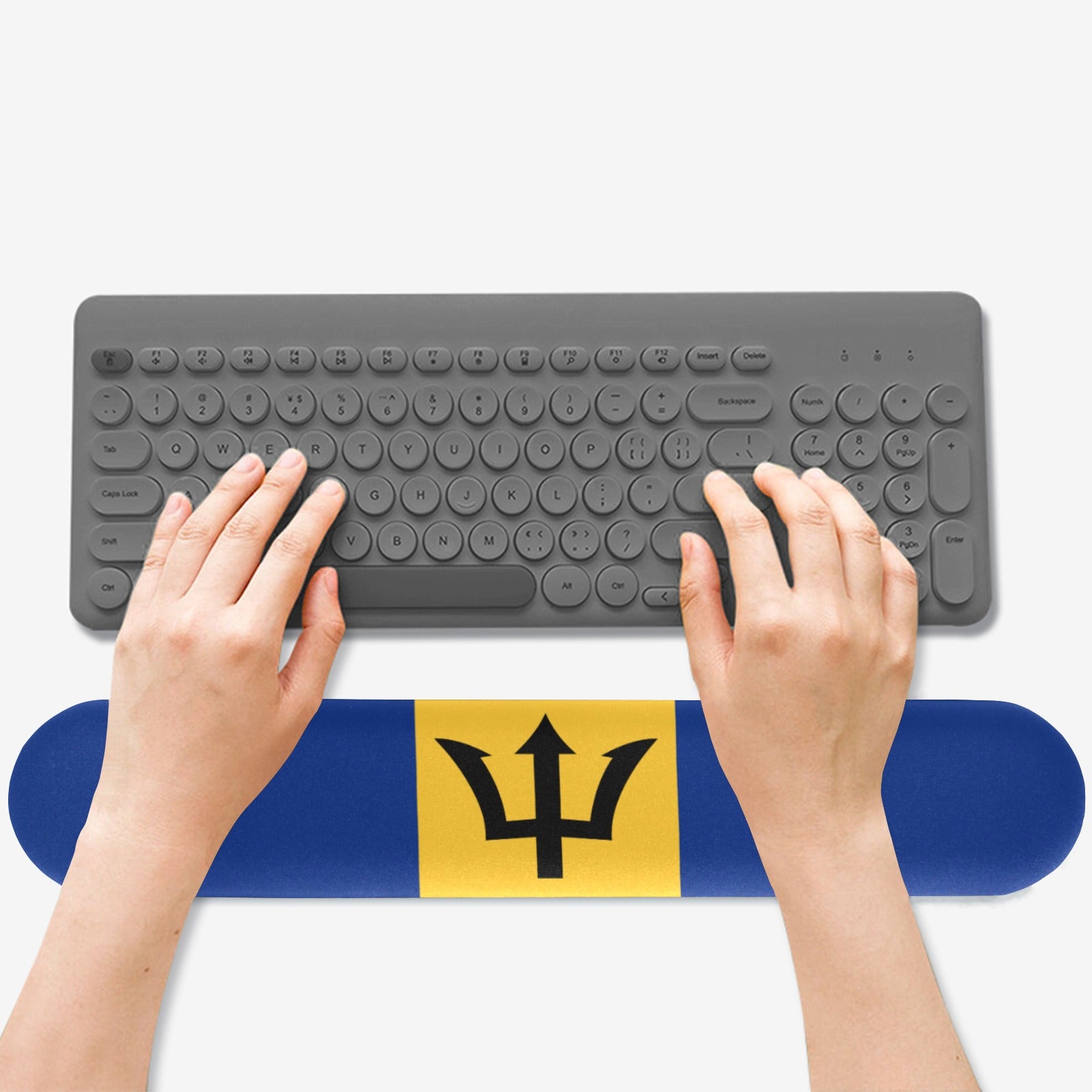 Barbados Flag Keyboard Wrist Rest Pad - Conscious Apparel Store