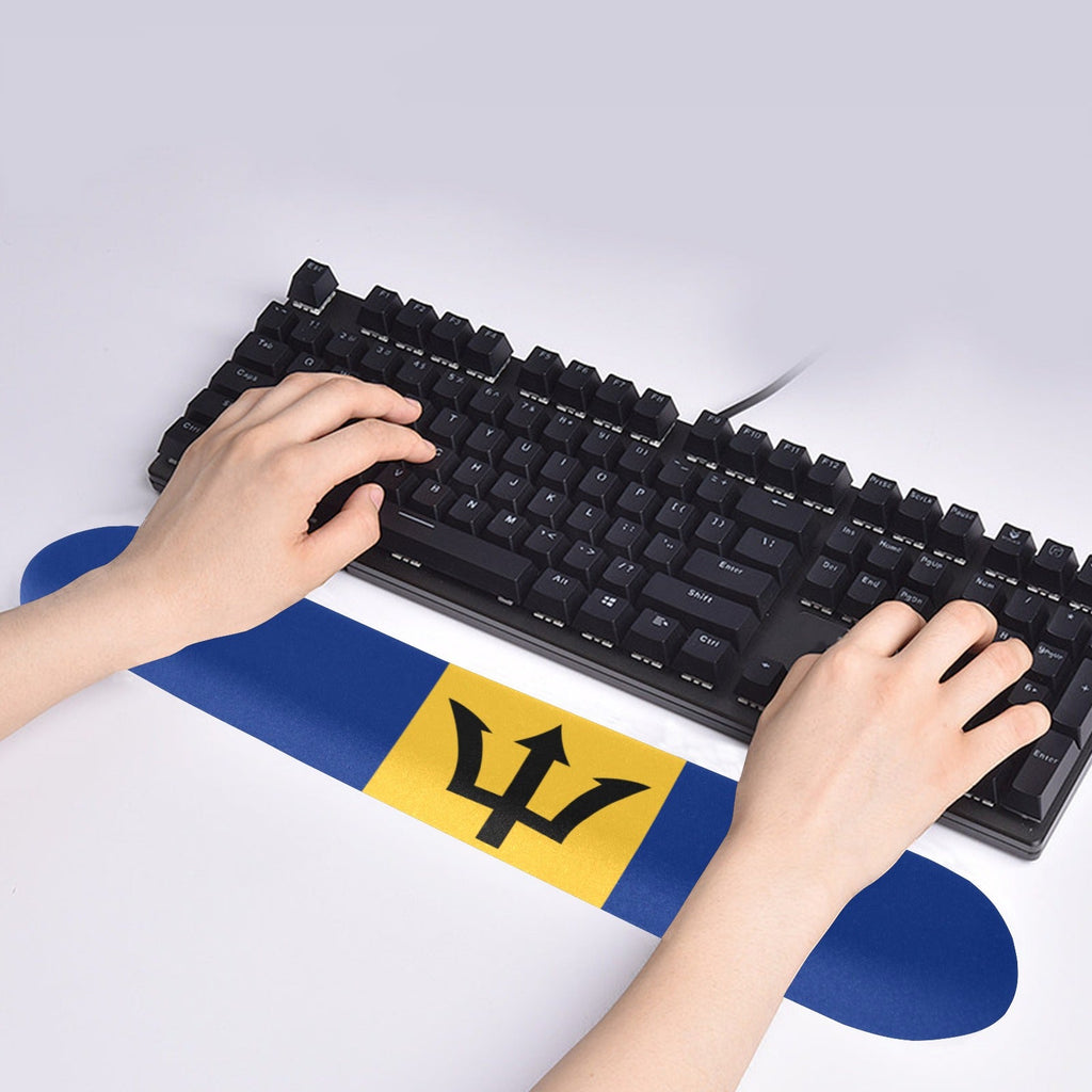 Barbados Flag Keyboard Wrist Rest Pad - Conscious Apparel Store