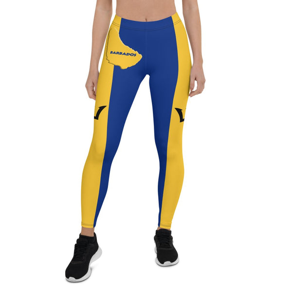 Barbados Flag Leggings - Conscious Apparel Store