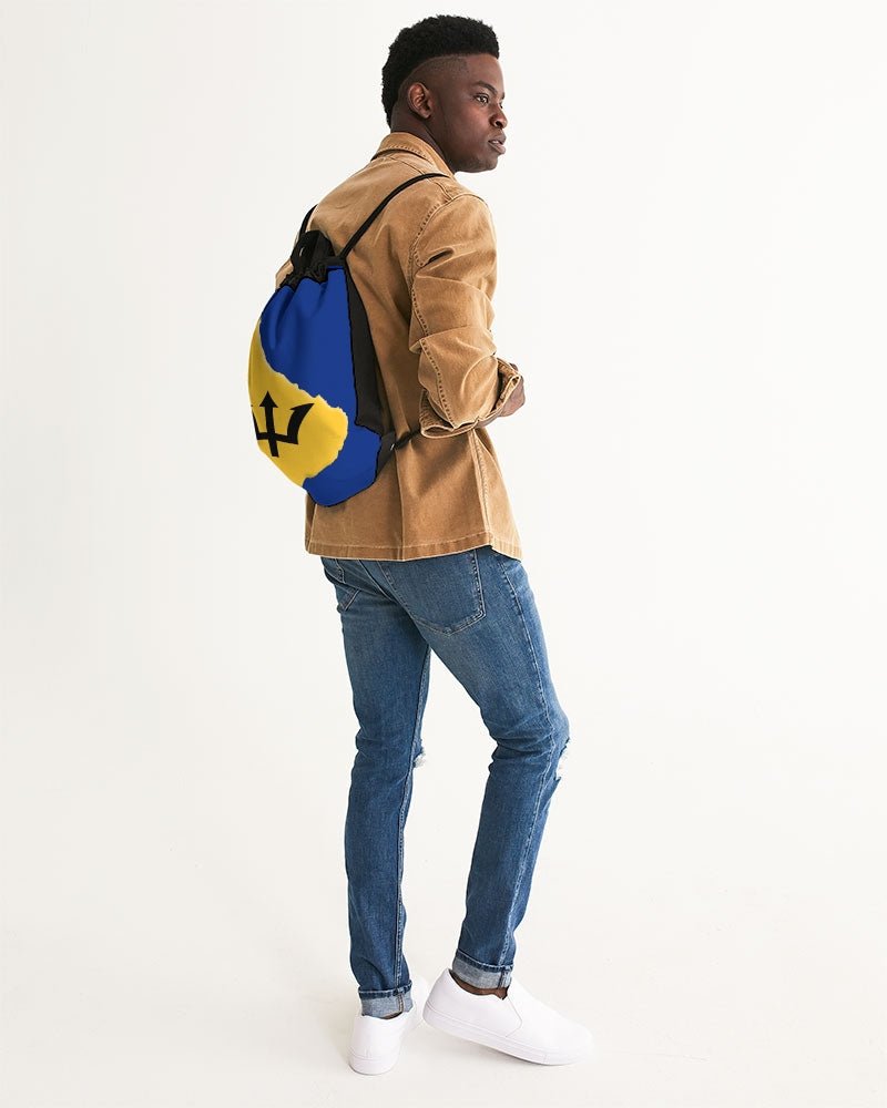 Barbados Flag Map Canvas Drawstring Bag - Conscious Apparel Store