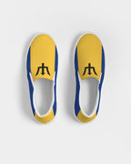 Barbados Flag Map Men's Slip-On Canvas Shoe - Conscious Apparel Store