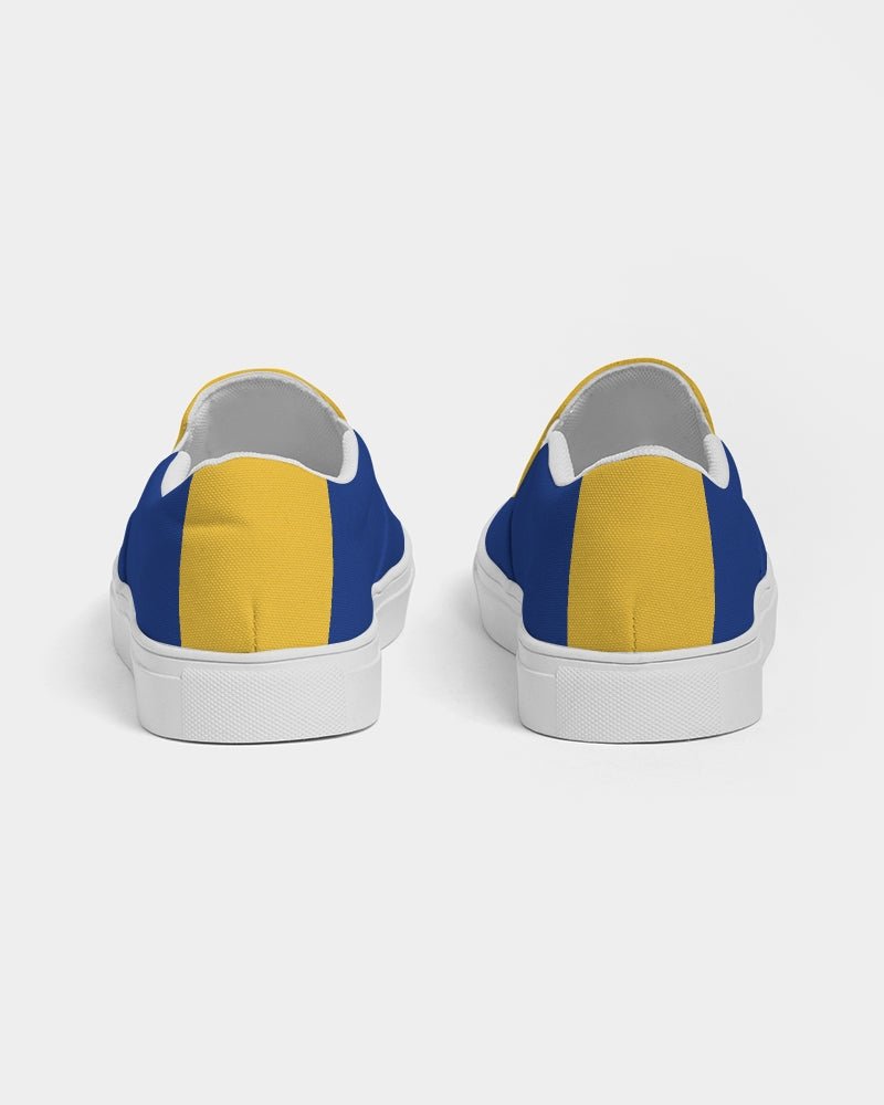 Barbados Flag Map Men's Slip-On Canvas Shoe - Conscious Apparel Store