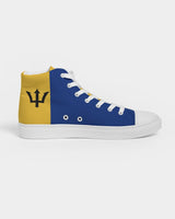 Barbados Flag Map Women's Hightop Canvas Sneakers - Conscious Apparel Store