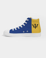 Barbados Flag Map Women's Hightop Canvas Sneakers - Conscious Apparel Store