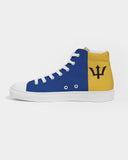 Barbados Flag Map Women's Hightop Canvas Sneakers - Conscious Apparel Store