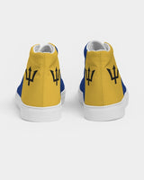 Barbados Flag Map Women's Hightop Canvas Sneakers - Conscious Apparel Store