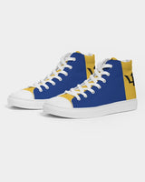 Barbados Flag Map Women's Hightop Canvas Sneakers - Conscious Apparel Store