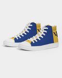 Barbados Flag Map Women's Hightop Canvas Sneakers - Conscious Apparel Store
