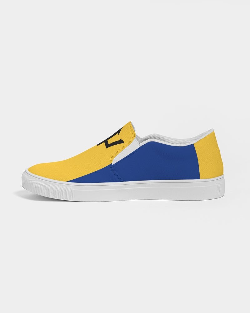 Barbados Flag Map Women's Slip-On Canvas Shoe - Conscious Apparel Store
