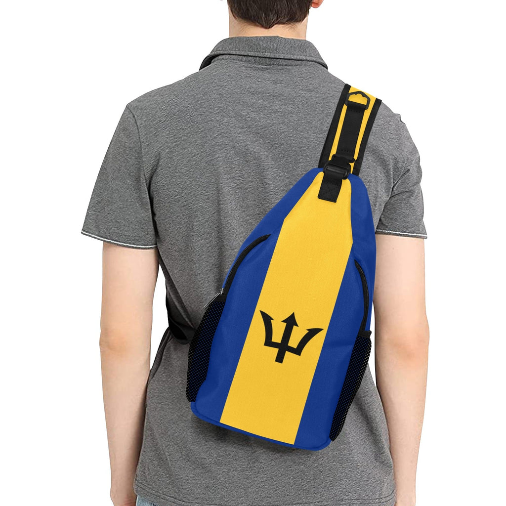 Barbados Flag Men's Casual Chest Bag - Conscious Apparel Store