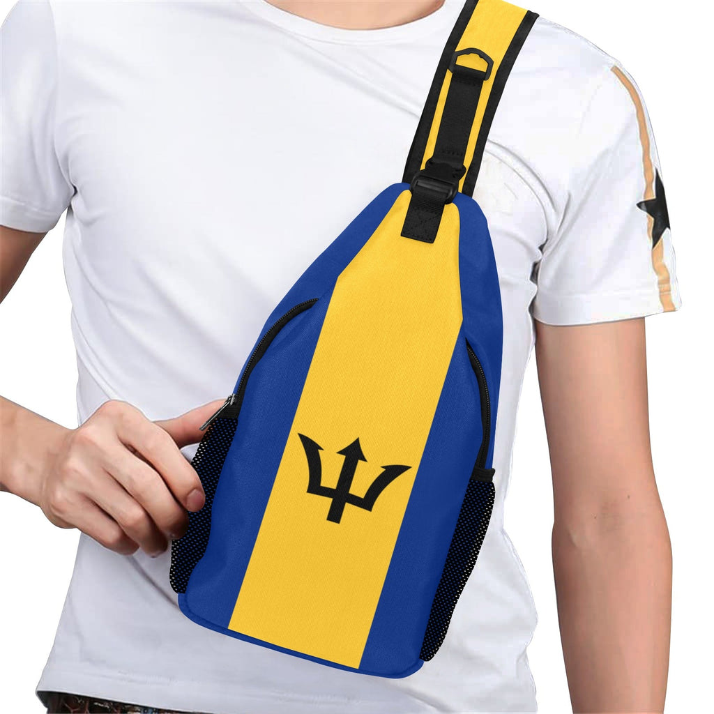 Barbados Flag Men's Casual Chest Bag - Conscious Apparel Store