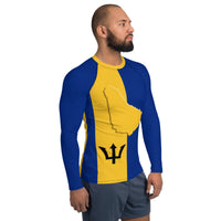 Barbados Flag Men's Rash Guard - Conscious Apparel Store