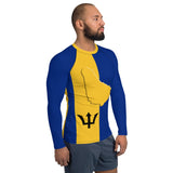 Barbados Flag Men's Rash Guard - Conscious Apparel Store