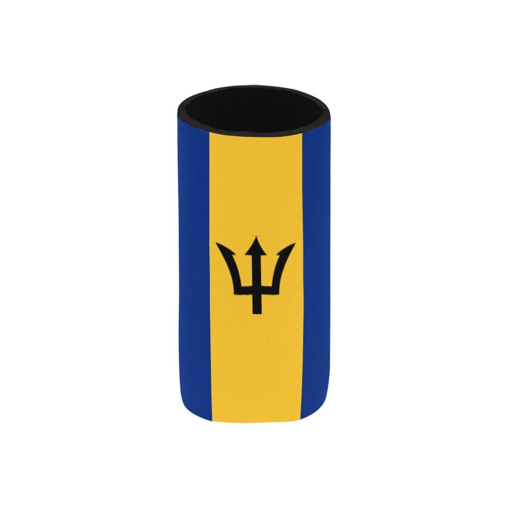 Barbados Flag Neoprene Can Cooler 5" x 2.3" dia. - Conscious Apparel Store