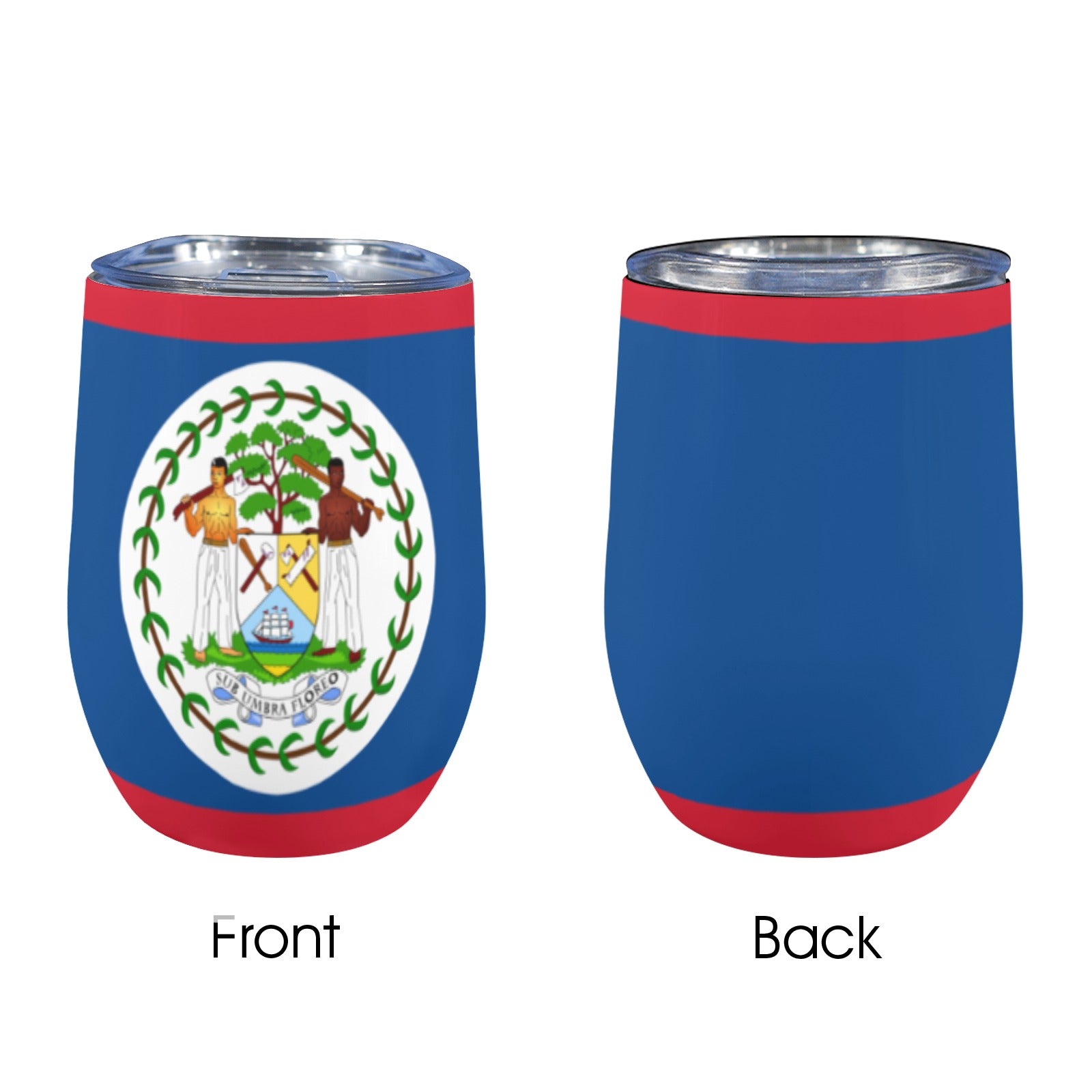 Belize Flag 12oz Wine Tumbler - Conscious Apparel Store