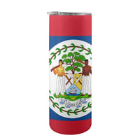 Belize Flag 20oz Tall Skinny Tumbler with Lid and Straw - Conscious Apparel Store