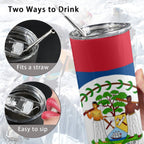 Belize Flag 20oz Tall Skinny Tumbler with Lid and Straw - Conscious Apparel Store