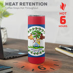 Belize Flag 20oz Tall Skinny Tumbler with Lid and Straw - Conscious Apparel Store