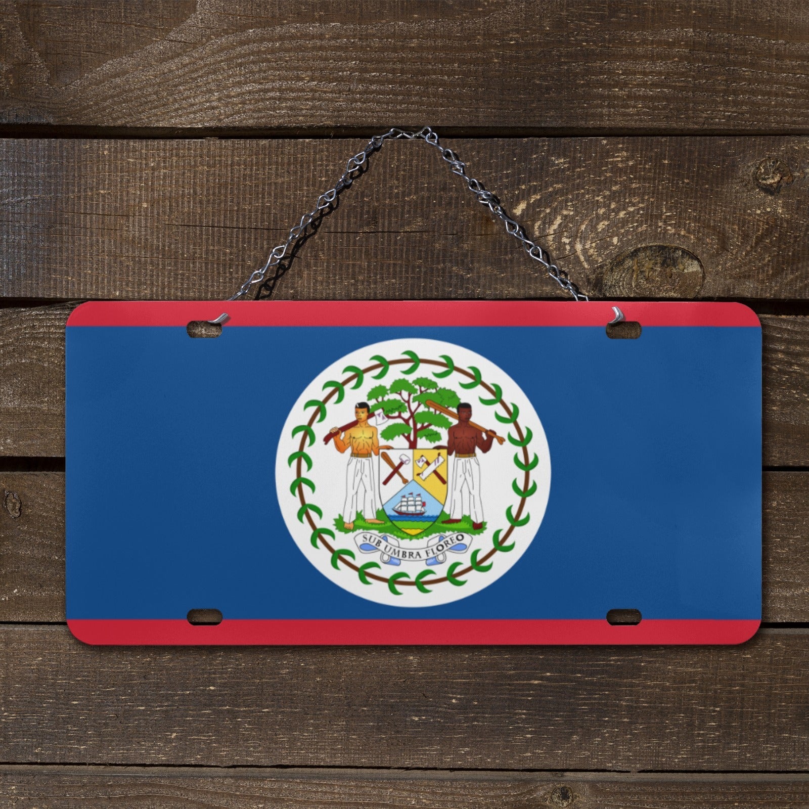 Belize Flag Custom License Plate - Conscious Apparel Store