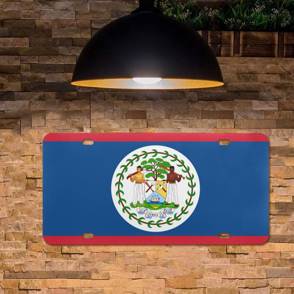 Belize Flag Custom License Plate - Conscious Apparel Store
