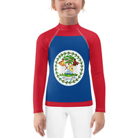 Belize Flag Kids Rash Guard - Conscious Apparel Store