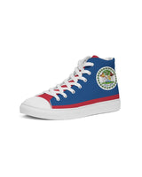 Belize Flag Men's Hightop Canvas Shoe - Conscious Apparel Store