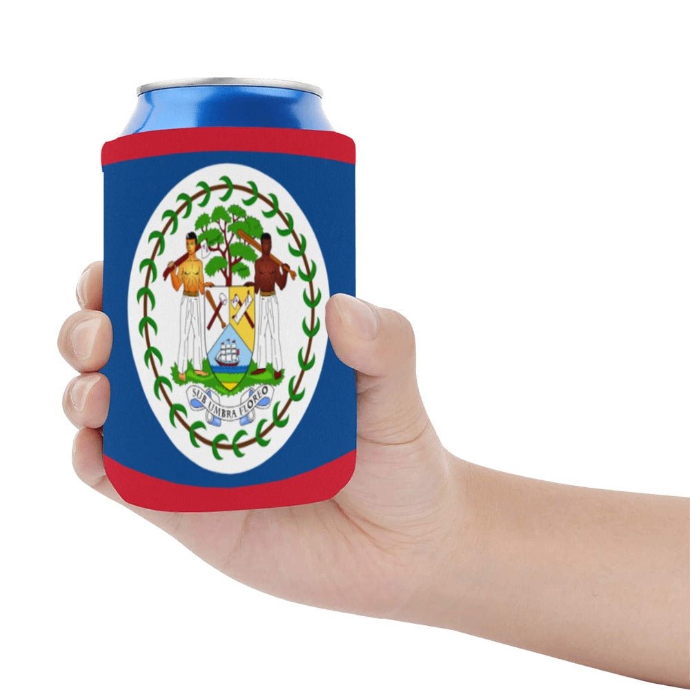 Belize Flag Neoprene Can Cooler 4" x 2.7" dia. - Conscious Apparel Store