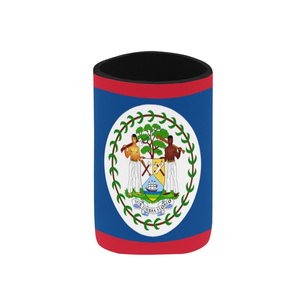 Belize Flag Neoprene Can Cooler 4" x 2.7" dia. - Conscious Apparel Store