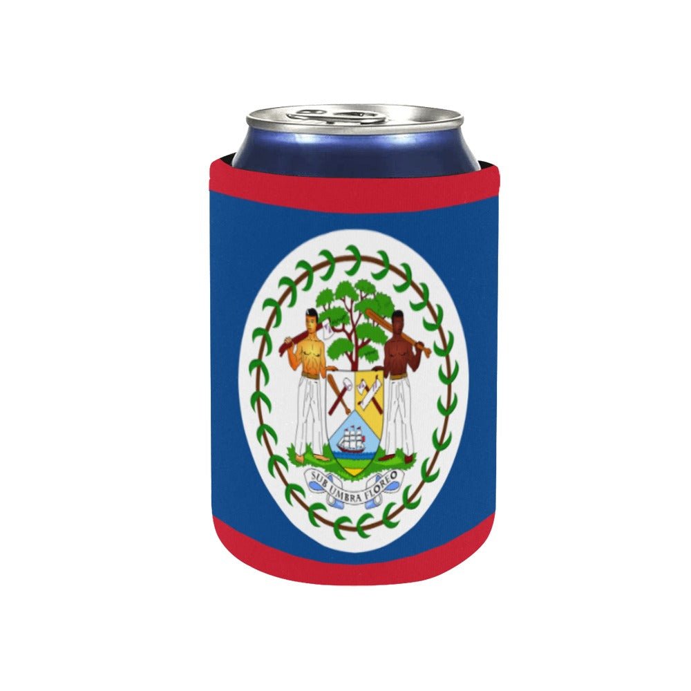 Belize Flag Neoprene Can Cooler 4" x 2.7" dia. - Conscious Apparel Store