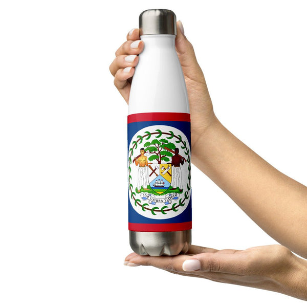 Belize Flag Stainless Steel Water Bottle - Conscious Apparel Store